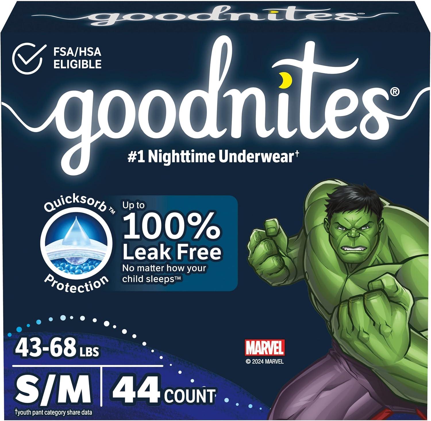 image:imageGoodnites Boys Nighttime Bedwetting Underwear Size Large 6895 lbs 58 Ct 2 Packs of 29 Packaging May VarySmallMedium