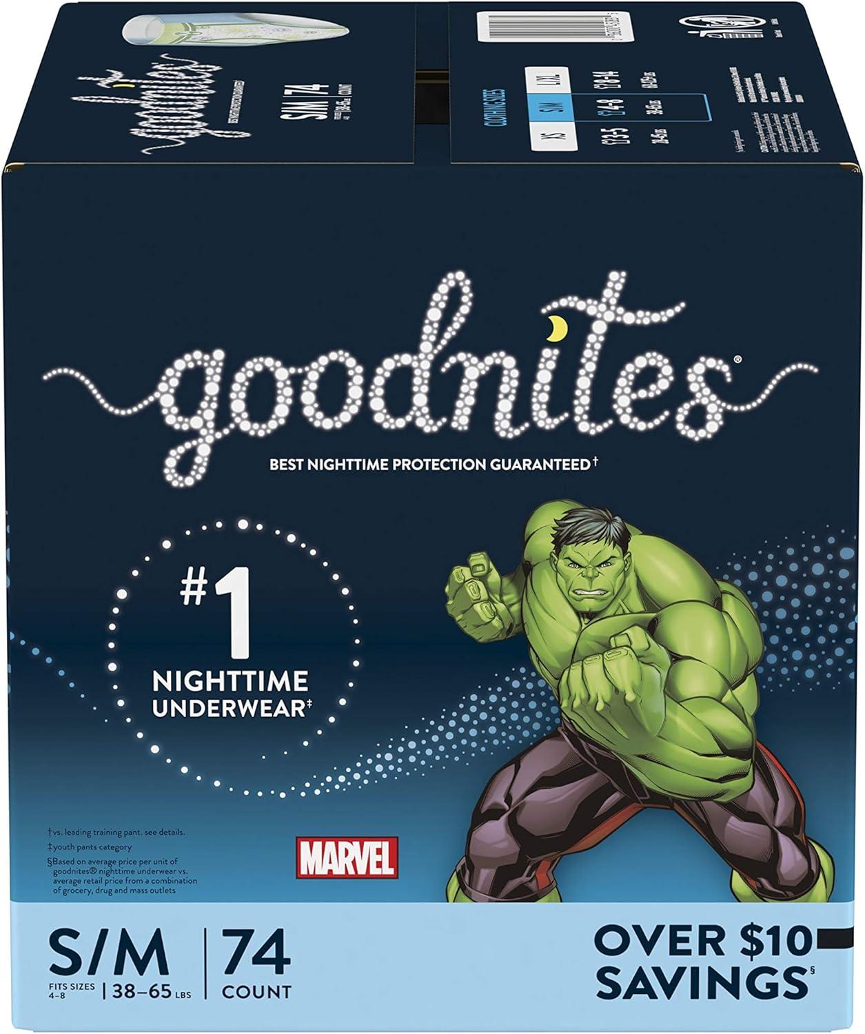 image:imageGoodnites Boys Nighttime Bedwetting Underwear Size Large 6895 lbs 58 Ct 2 Packs of 29 Packaging May VarySmallMedium