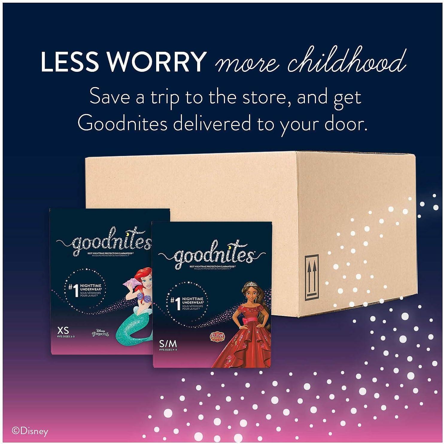 image:imageGoodnites Girls Nighttime Underwear Size XXL 120165 lbs 54 Ct Packaging May VarySmallMedium