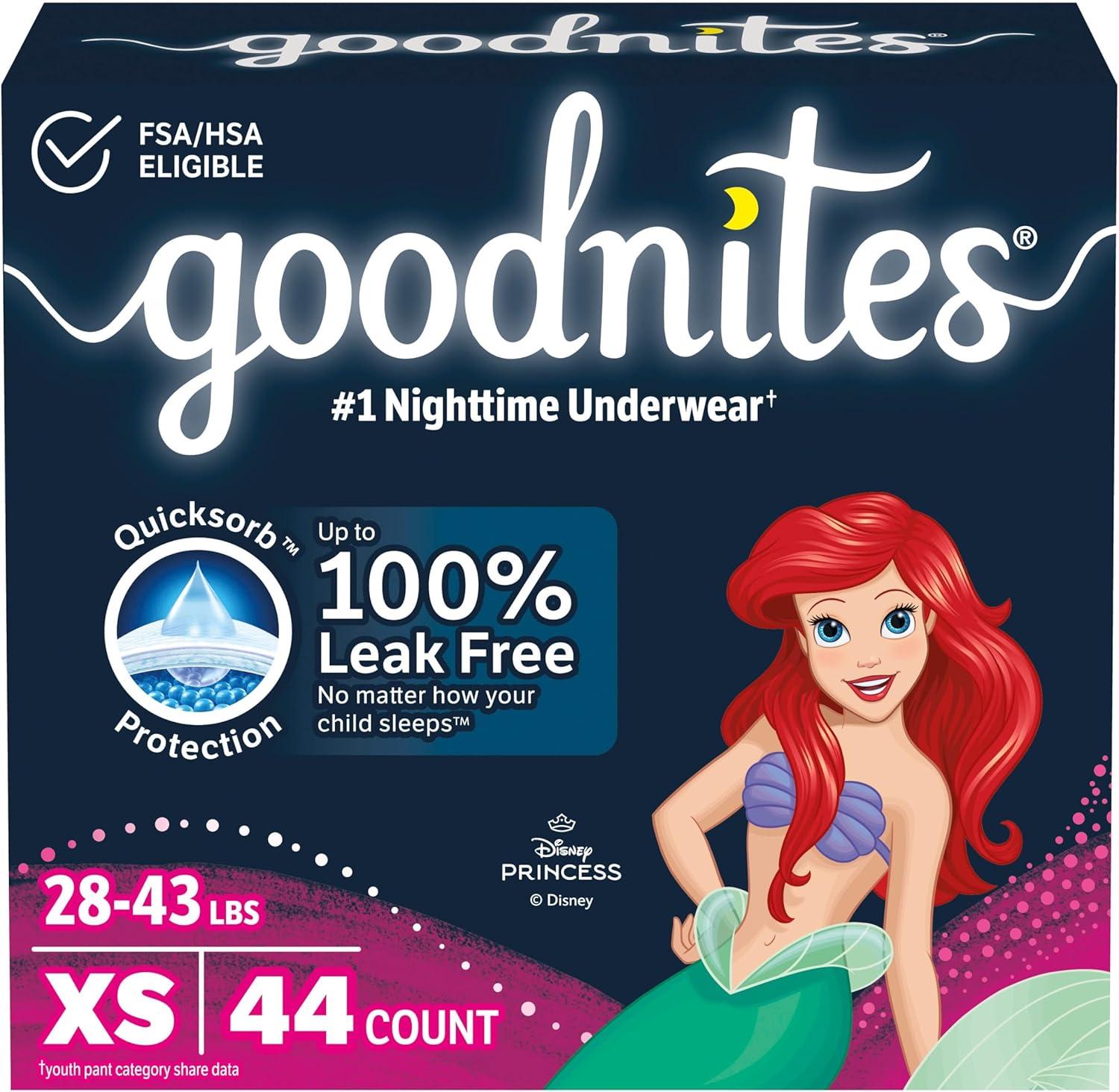 image:imageGoodnites Girls Nighttime Underwear Size XXL 120165 lbs 54 Ct Packaging May VaryXSmall
