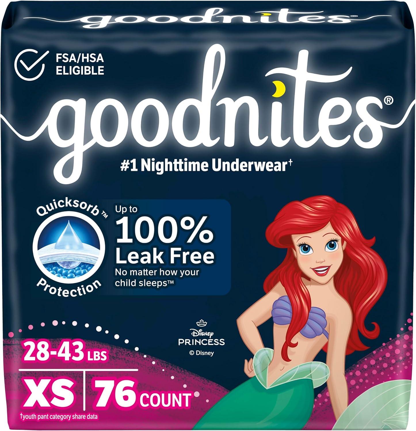 image:imageGoodnites Girls Nighttime Underwear Size XXL 120165 lbs 54 Ct Packaging May VaryXSmall