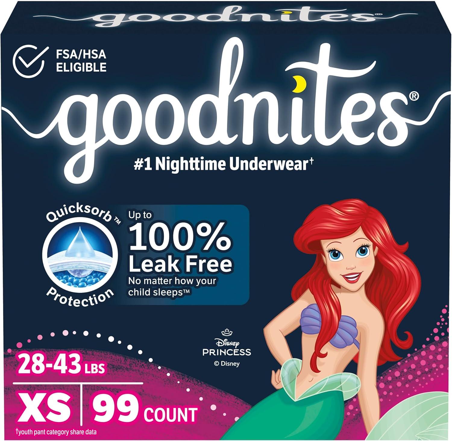 image:imageGoodnites Girls Nighttime Underwear Size XXL 120165 lbs 54 Ct Packaging May VaryXSmall