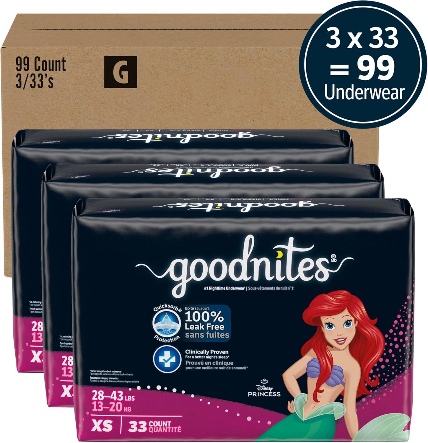 image:imageGoodnites Girls Nighttime Underwear Size XXL 120165 lbs 54 Ct Packaging May VaryXSmall