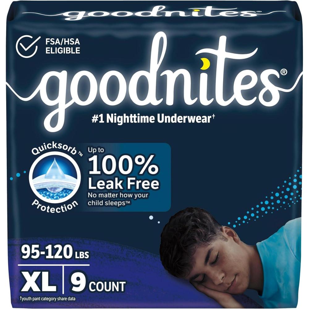 image:imageGoodnites Boys Nighttime Bedwetting Underwear Size Large 6895 lbs 58 Ct 2 Packs of 29 Packaging May VaryXLarge