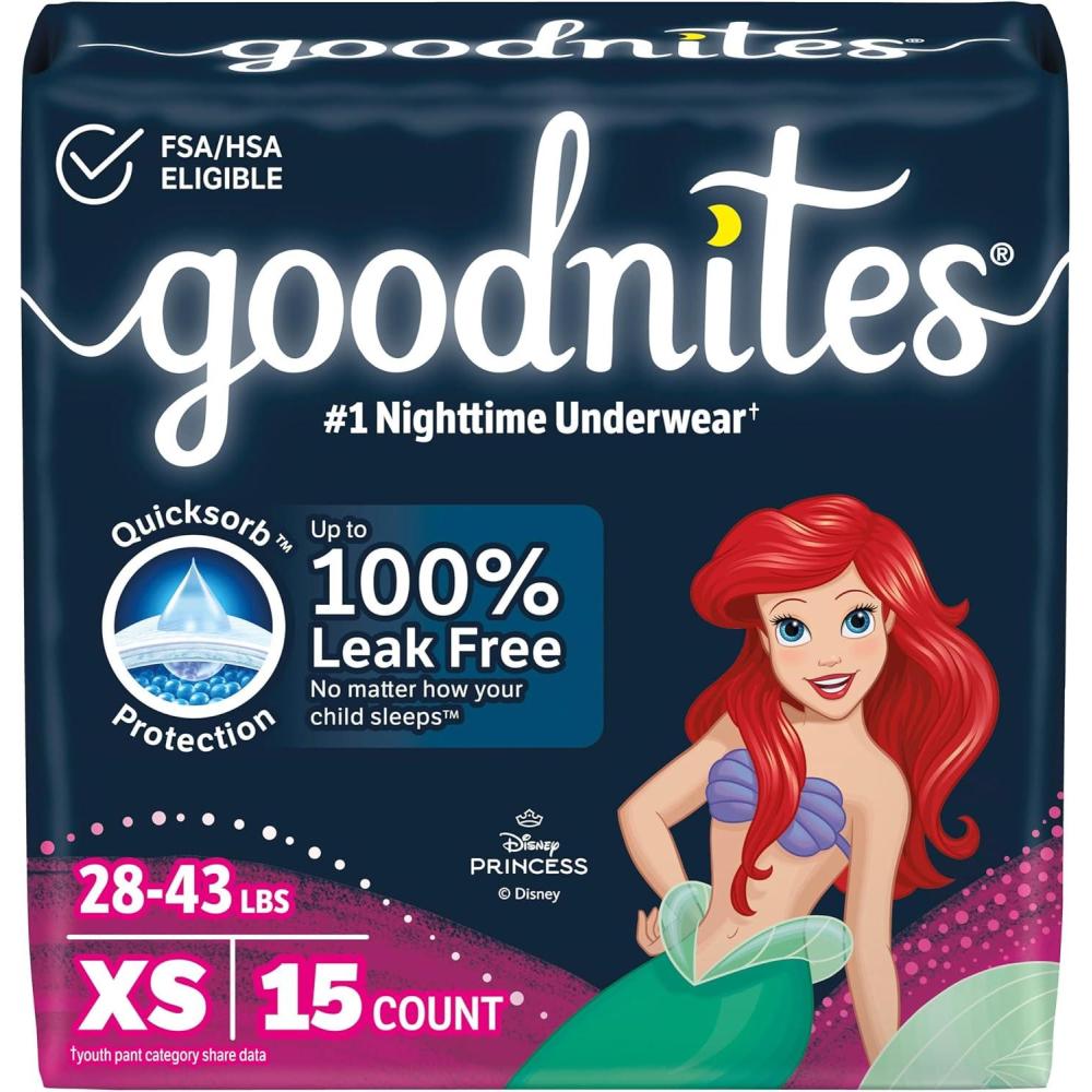 image:imageGoodnites Girls Nighttime Underwear Size XXL 120165 lbs 54 Ct Packaging May VaryXSmall