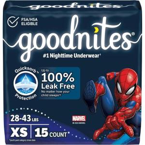 Goodnites Boys’ Nighttime Bedwetting Underwear, Size Large (68-95 lbs), 58 Ct (2 Packs of 29), Packaging May Vary(X-Small)