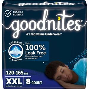 Goodnites Boys’ Nighttime Bedwetting Underwear, Size Large (68-95 lbs), 58 Ct (2 Packs of 29), Packaging May Vary(XX-Large)